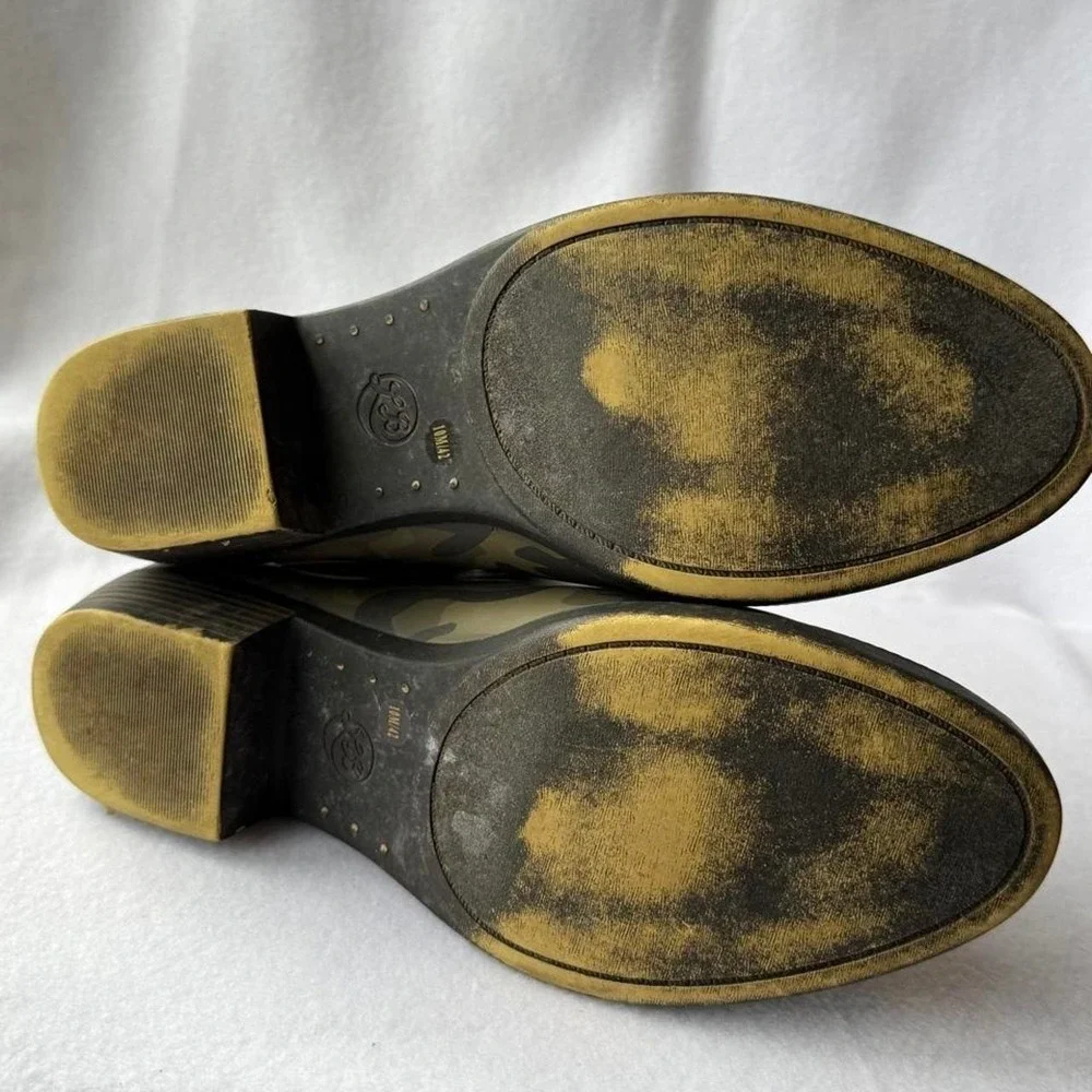 Lucky Brand Basel Camo Rain Boots Womens 10 Olive Green Ankle Booties Waterproof
